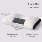 Oreiller cervical orthopédique en fibre de soja, idéal pour un sommeil réparateur.