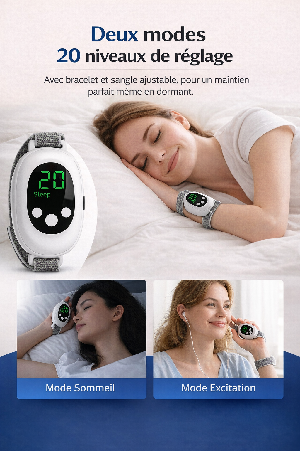Appareil de Sommeil Intelligent – Anti-Anxiété &amp; Sommeil Profond