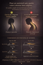 Oreiller cervical orthopédique en fibre de soja, idéal pour un sommeil réparateur.