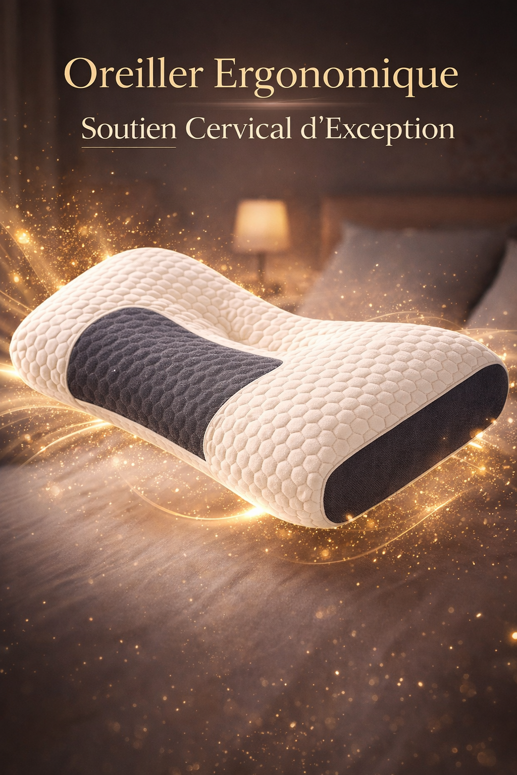 Oreiller cervical orthopédique en fibre de soja, idéal pour un sommeil réparateur.