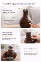Mini humidificateur ultrasonique portable effet bois.