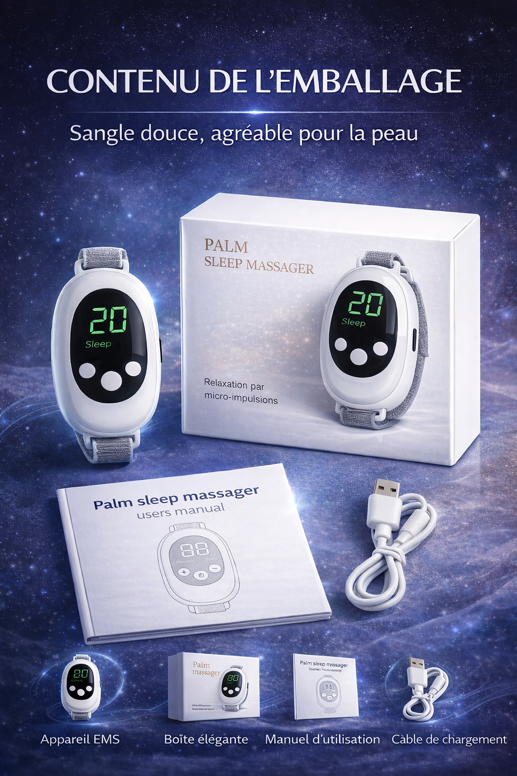 Appareil de Sommeil Intelligent – Anti-Anxiété &amp; Sommeil Profond