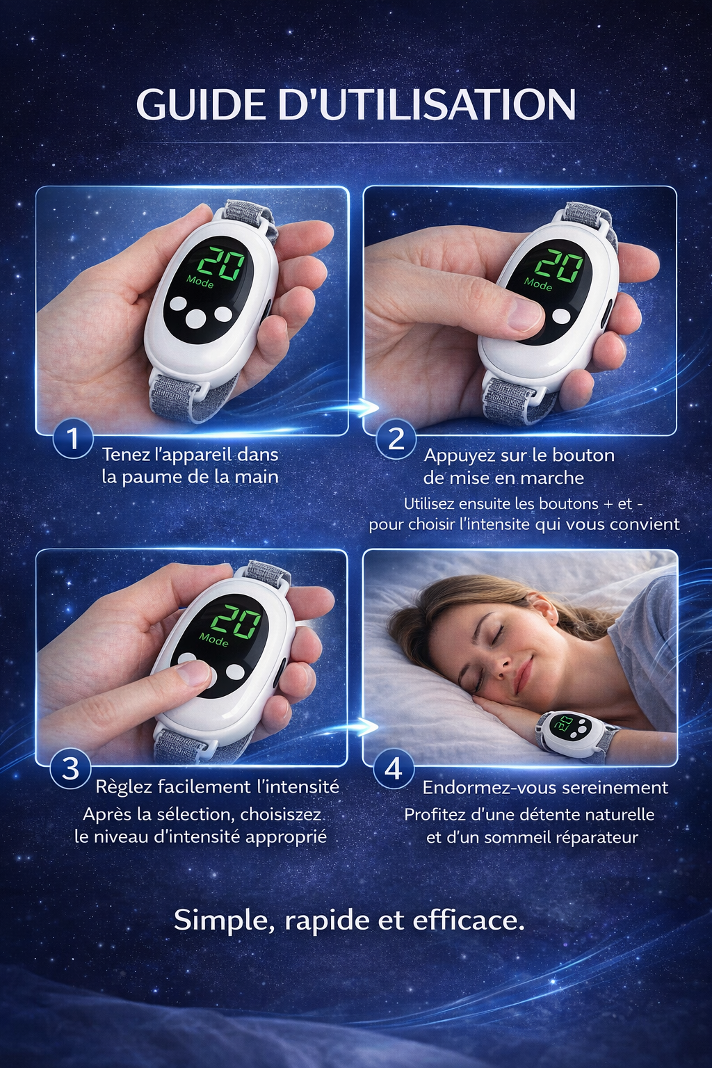 Appareil de Sommeil Intelligent – Anti-Anxiété &amp; Sommeil Profond