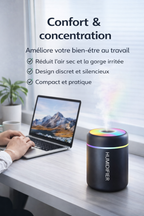 Mini humidificateur USB 180 ml - Diffuseur d'arômes électrique portable.