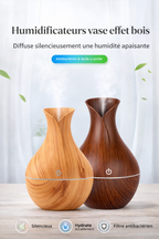 Mini humidificateur ultrasonique portable effet bois.