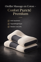 Oreiller cervical orthopédique en fibre de soja, idéal pour un sommeil réparateur.