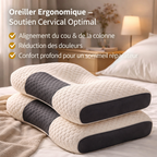 Oreiller cervical orthopédique en fibre de soja, idéal pour un sommeil réparateur.