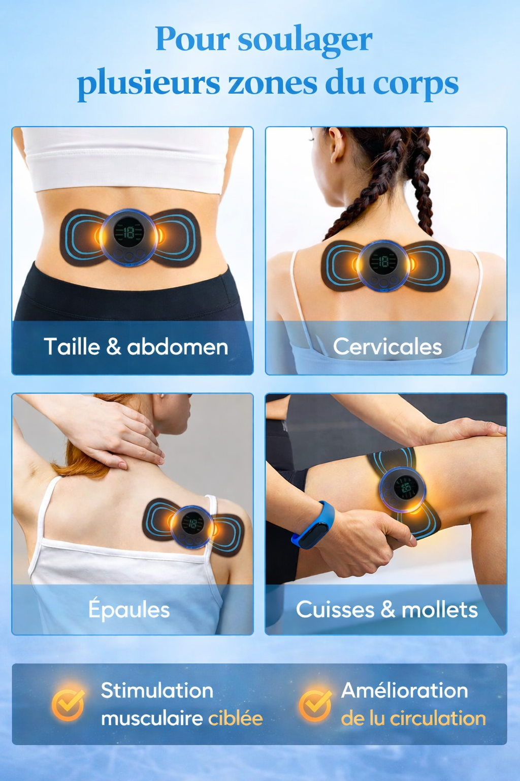 Masseur Électrique de Cou EMS – Relaxation &amp; Soulagement Musculaire
