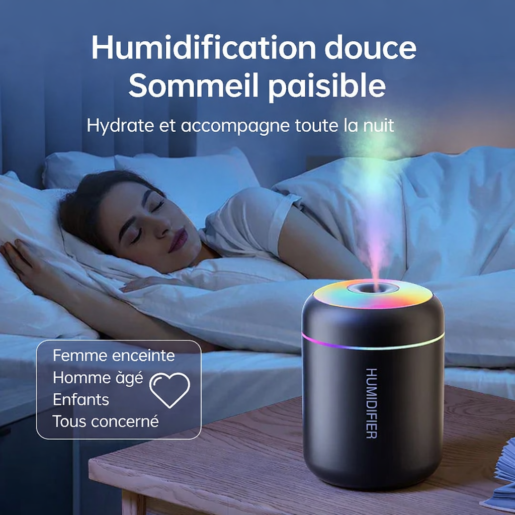 Mini humidificateur USB 180 ml - Diffuseur d'arômes électrique portable.